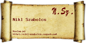 Nikl Szabolcs névjegykártya